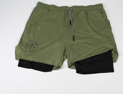 Guys Drawstring Waist Sports Shorts With Phone Pocket